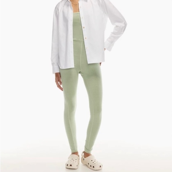 Aritzia Wilfred Free Divinity Jumpsuit Romper Small Light Green Athleisure Yoga - Picture 5 of 16